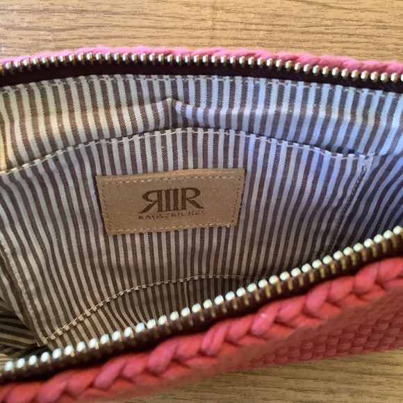 Rags to Riches Red Woven Clutch Zipper Pouch - Picture 2 of 4